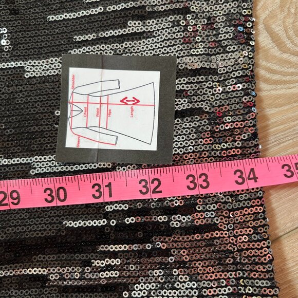 🖤 Willow & Clay Black Sequin Bodycon Midi Dress - Evening Glam! M 🖤 - Picture 7 of 9